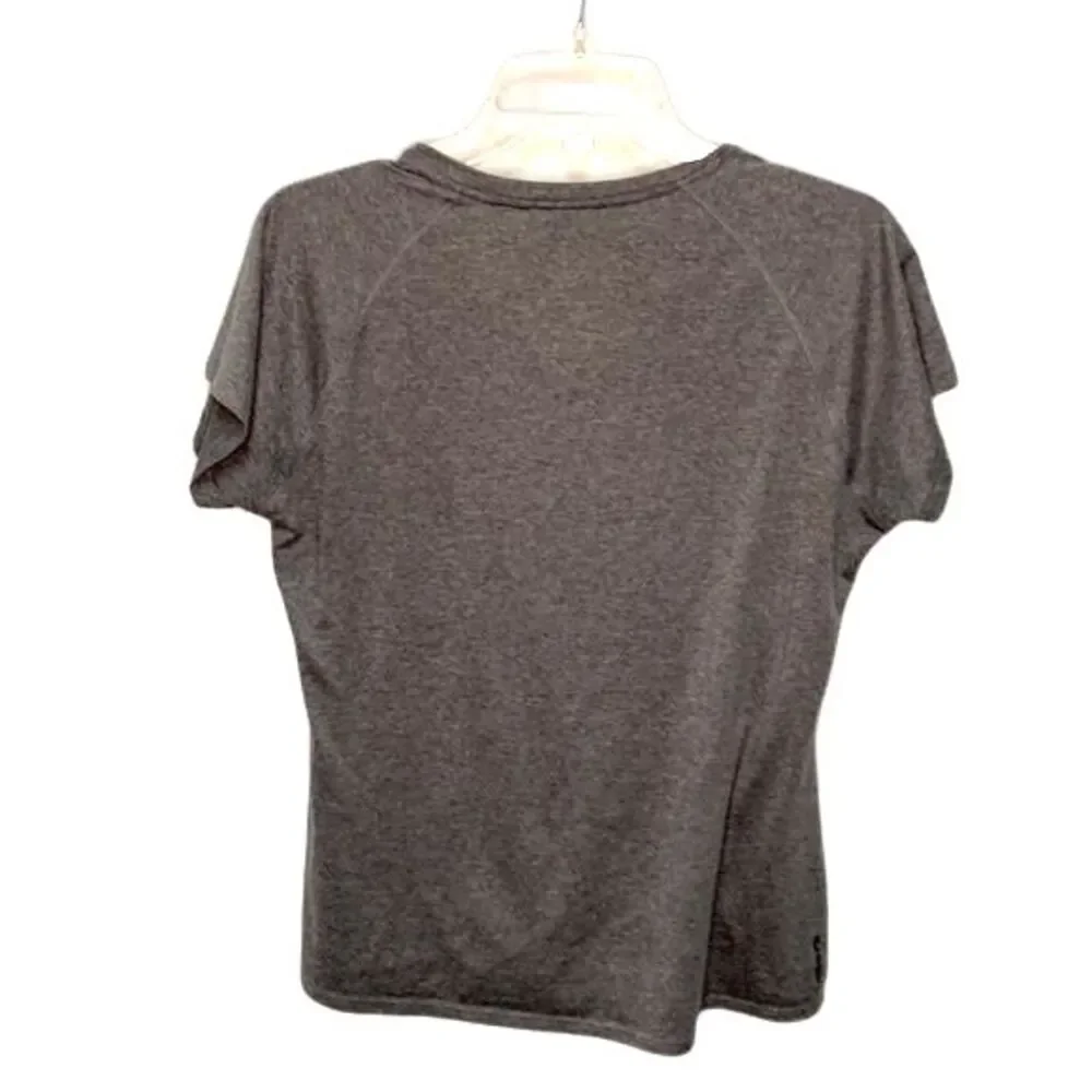 The North Face Women's Gray Performance SS V-neck Breathable Active Top Size L - Picture 6 of 8